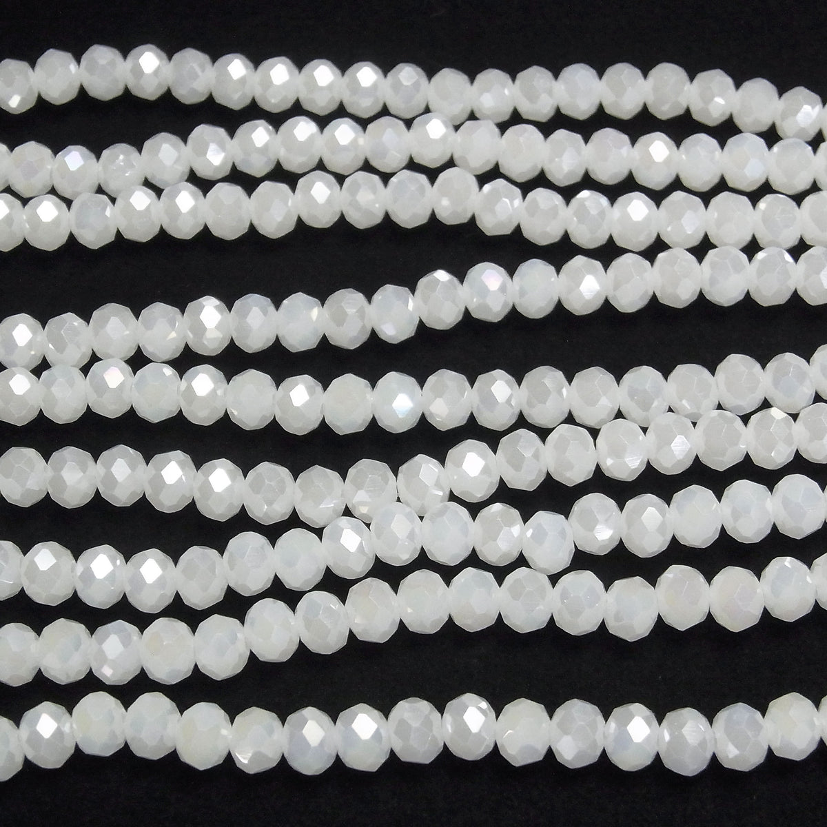 1strand $2.39! Glass Beads Faceted Button Rondelle 6 x 6 x 4 mm White AB 1strand beads (aprx.17 inch / 43 cm)
