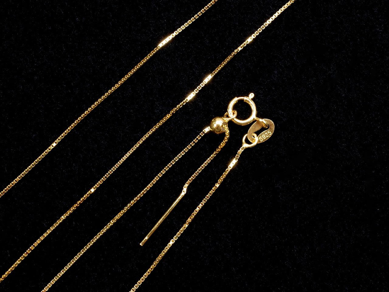 Silber 925 Venezianerkette mit Schieberegler 0.5mm 18KGP [45cm] Halskette 1 Stück