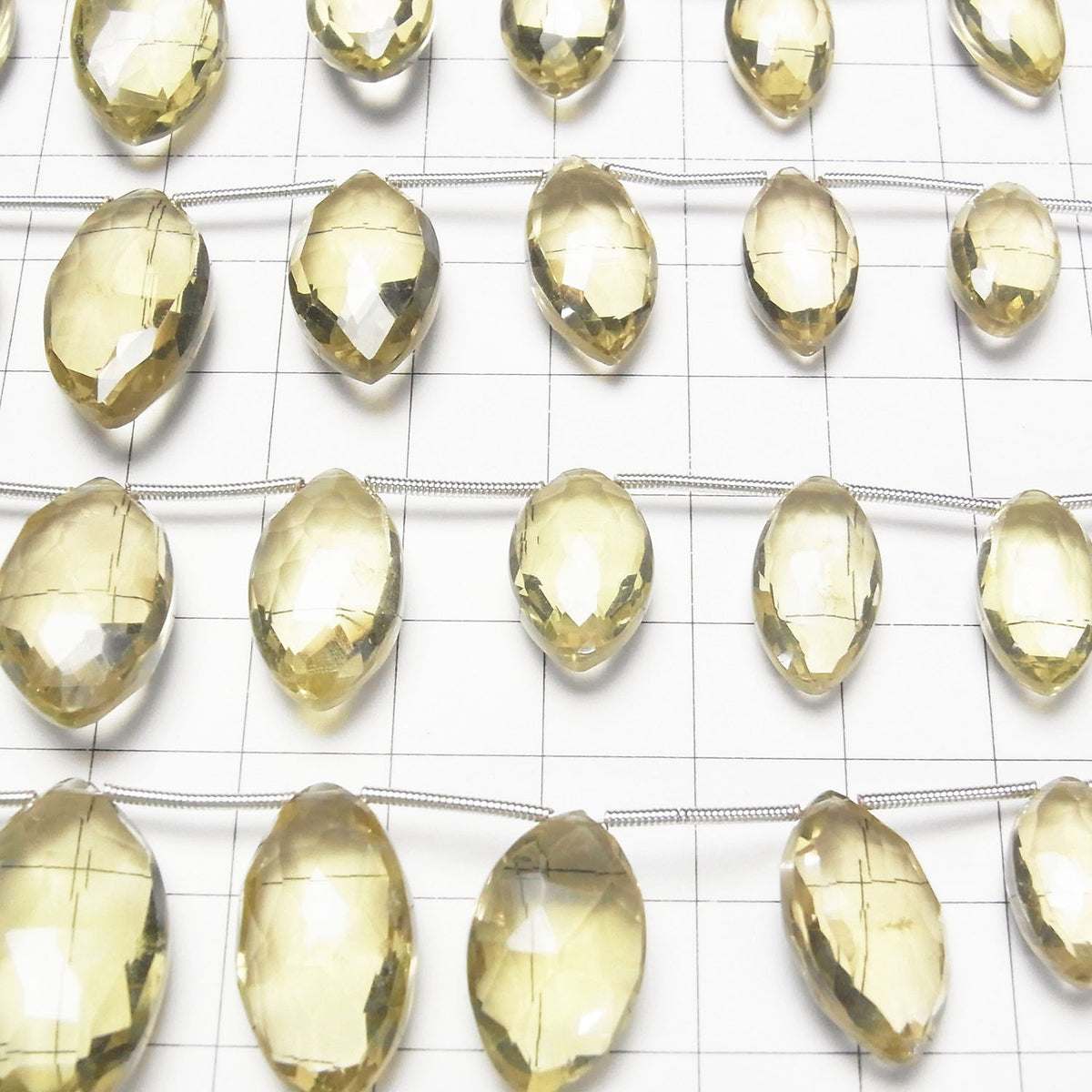 High Quality Lemon Quartz AAA Marquise Faceted Briolette 1strand beads (9pcs )