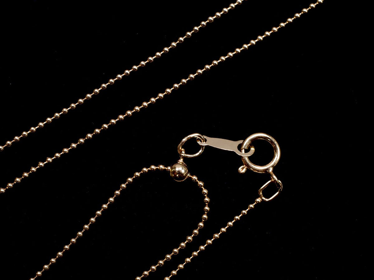 Chaîne billes 14 carats laminé or avec ajusteur coulissant 1,0 mm [46 cm] Collier 1 pièce