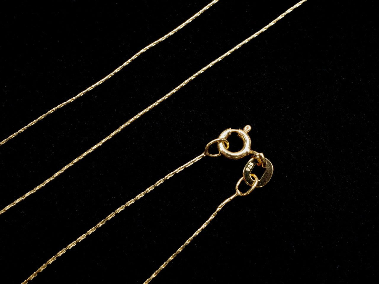 Collier chaîne perlée en argent 925 plaqué or 18 carats 0,5 mm [40cm][45cm][50cm] Collier 1pc