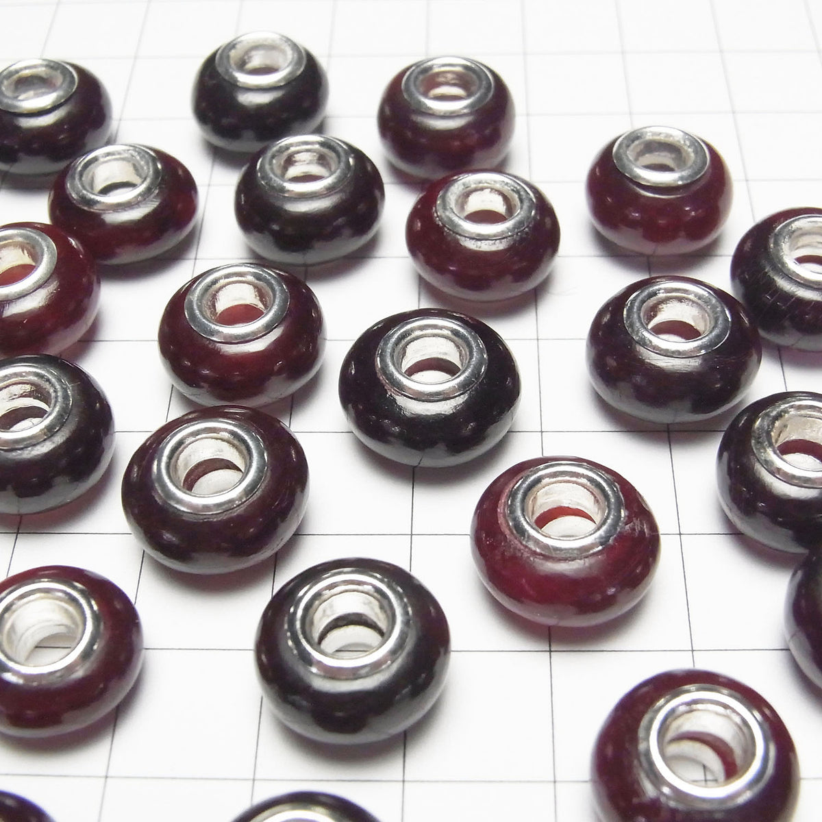 Buffalo Horn Rondelle 14mm [5mm Hole] Red 5pcs