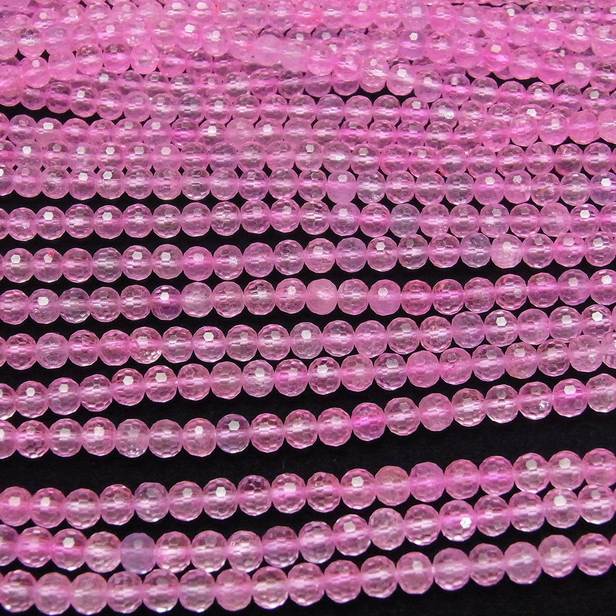 High Quality! Pink Topaz AA++ 128 Faceted Round 5mm 1strand beads (approx. 15 inches/36 cm)