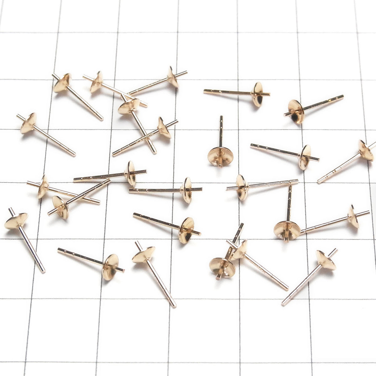 14KGF 直連式耳釘耳環 [3mm][4mm] 卡槽 2件 1對