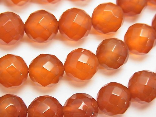 Carnelian, Faceted Round Gemstone Beads