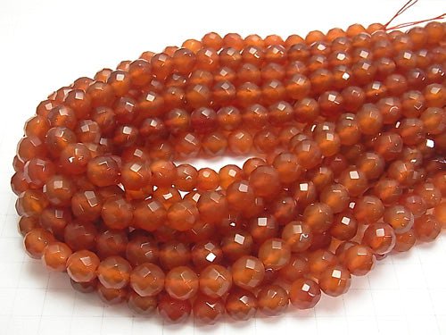 1strand $8.79! Carnelian AAA 64Faceted Round 10mm 1strand beads (aprx.15inch/37cm)