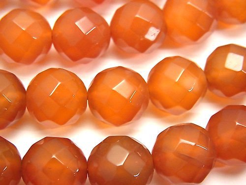 Carnelian, Faceted Round Gemstone Beads