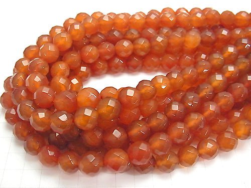 1strand $9.79! Carnelian AAA- 64Faceted Round 12mm 1strand beads (aprx.15inch/38cm)