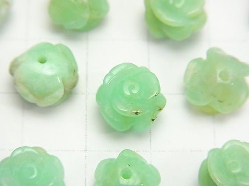 5pcs $19.99! Chrysoprase AA ++ Rose 10mm [Half Drilled Hole] 5pcs