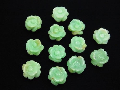 1pc $7.79! Chrysoprase AA++ Rose 12mm [Half Drilled Hole] 1pc