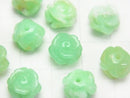 2pcs $19.99! Chrysoprase AAA - Rose 10 mm [Half Drilled Hole] 2 pcs