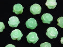 2pcs $19.99! Chrysoprase AAA - Rose 10 mm [Half Drilled Hole] 2 pcs
