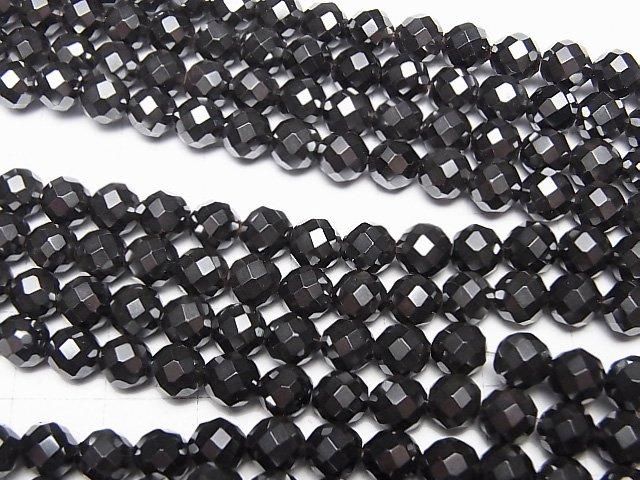 [Video]High Quality! Magnetic! Hematite 64Faceted Round 6mm 1strand beads (aprx.15inch/37cm)
