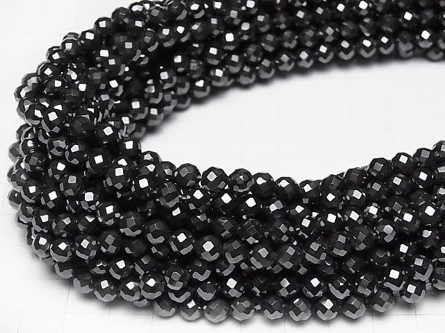 [Video] Magnetic! Hematite  64Faceted Round 6mm 1strand beads (aprx.15inch/38cm)