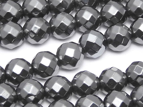 Faceted Round, Hematite Gemstone Beads