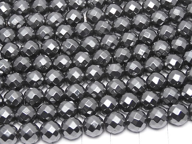 Magnetic! Hematite  64Faceted Round 8mm 1strand beads (aprx.15inch/38cm)