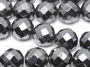 Magnetic! Hematite  64Faceted Round 10mm 1strand beads (aprx.15inch/38cm)