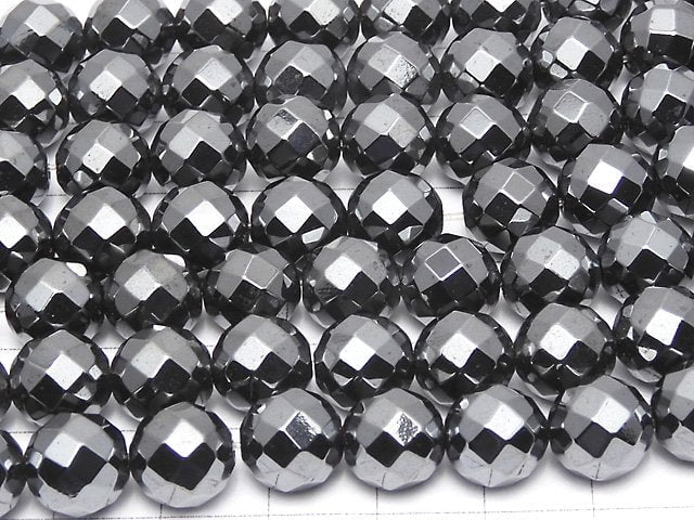 Magnetic! Hematite  64Faceted Round 10mm 1strand beads (aprx.15inch/38cm)