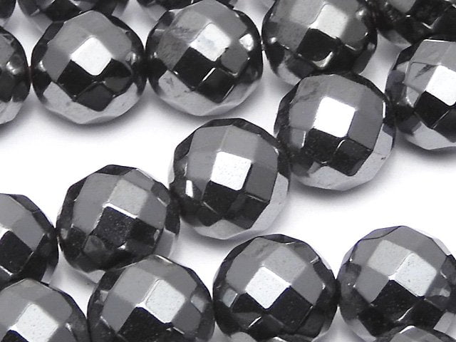 Faceted Round, Hematite Gemstone Beads