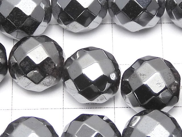 Magnetic! Hematite  64Faceted Round 12mm half or 1strand beads (aprx.15inch/38cm)