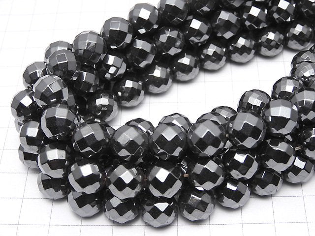 Magnetic! Hematite  64Faceted Round 12mm half or 1strand beads (aprx.15inch/38cm)