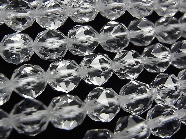 Crystal Quartz, Faceted Round, Star Gemstone Beads