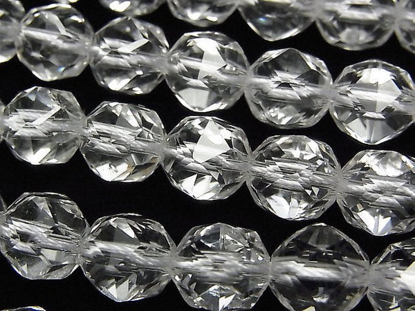 Crystal Quartz, Faceted Round, Star Gemstone Beads