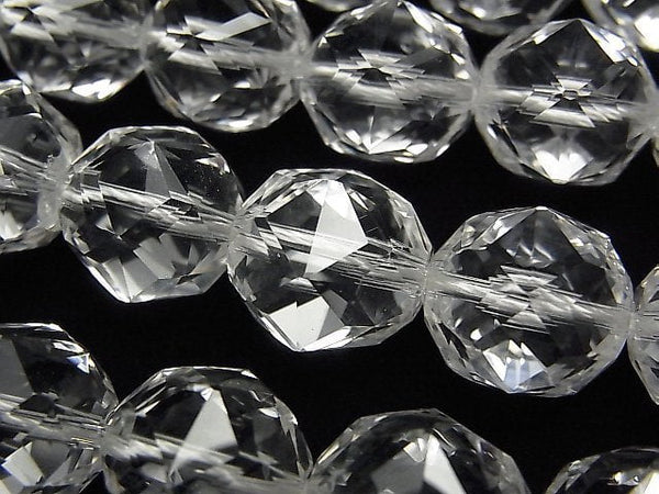 Crystal Quartz, Faceted Round Gemstone Beads