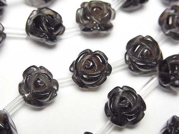 [Video]Smoky Quartz Rose [8mm][10mm][12mm] half or 1strand beads (aprx.15inch/38cm)