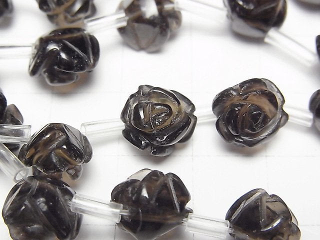 [Video]Smoky Quartz Rose [8mm][10mm][12mm] half or 1strand beads (aprx.15inch/38cm)