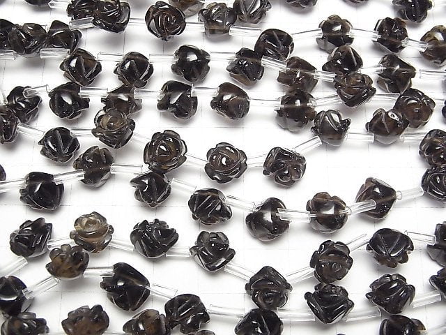 [Video]Smoky Quartz Rose [8mm][10mm][12mm] half or 1strand beads (aprx.15inch/38cm)