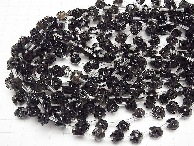 [Video]Smoky Quartz Rose [8mm][10mm][12mm] half or 1strand beads (aprx.15inch/38cm)