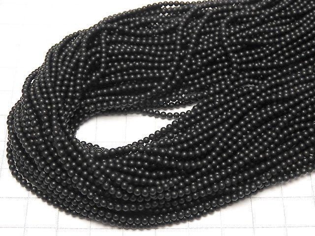 [Video] Frost Onyx Round 2-2.5mm 1strand beads (aprx.15inch / 37cm)