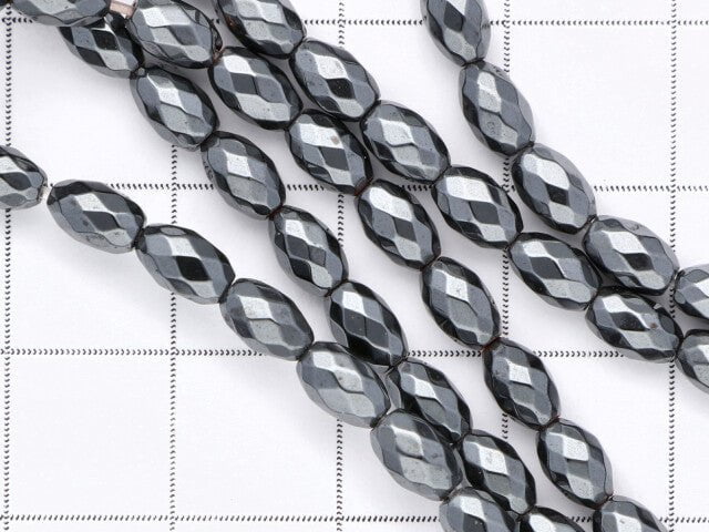 1strand $7.79! Hematite  Faceted Rice 6x4mm x4mm  1strand beads (aprx.15inch/38cm)