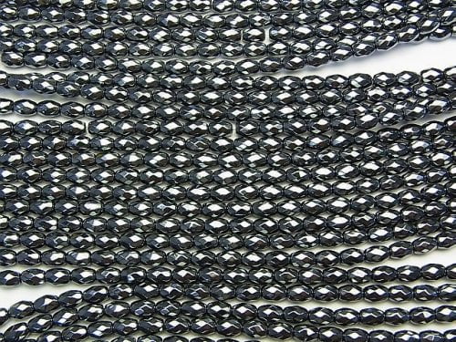 1strand $7.79! Hematite  Faceted Rice 6x4mm x4mm  1strand beads (aprx.15inch/38cm)