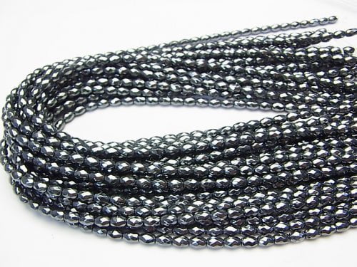 1strand $7.79! Hematite  Faceted Rice 6x4mm x4mm  1strand beads (aprx.15inch/38cm)