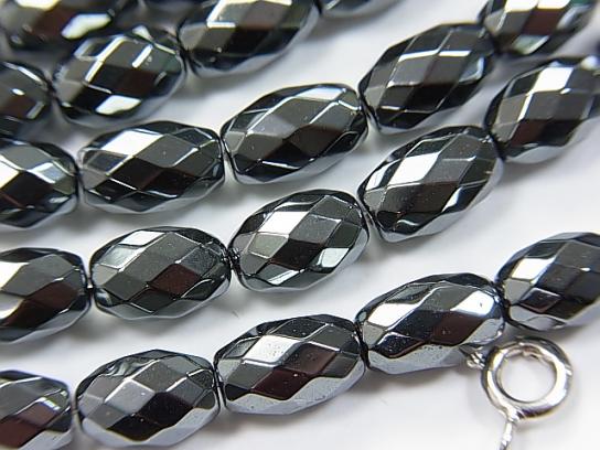 1strand $7.79! Hematite  Faceted Rice 9x6mm x6mm  1strand beads (aprx.15inch/38cm)