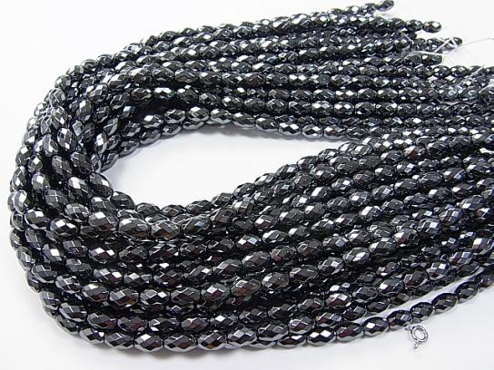 1strand $7.79! Hematite  Faceted Rice 9x6mm x6mm  1strand beads (aprx.15inch/38cm)