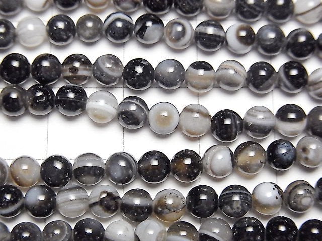 [Video] Tibetan Agate (Eye Agate) Round 4mm 1strand beads (aprx.15inch/38cm)