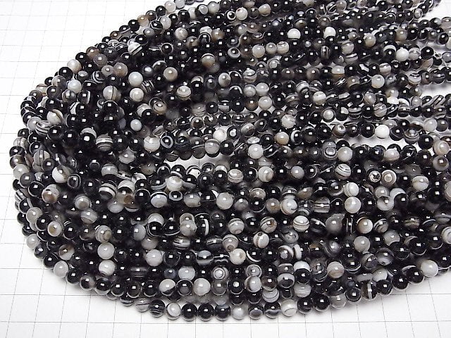 [Video]Tibetan Agate (Eye Agate) Round 6mm 1strand beads (aprx.15inch/37cm)