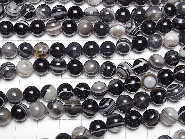 [Video]Tibetan Agate (Eye Agate) Round 8mm 1strand beads (aprx.15inch/36cm)