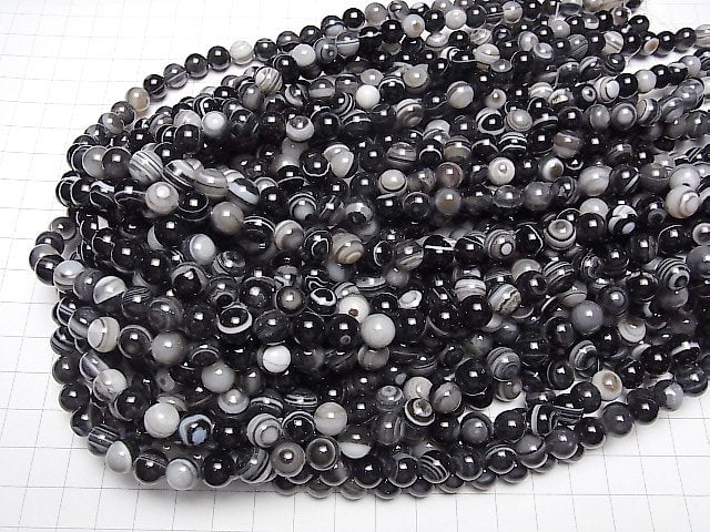 [Video]Tibetan Agate (Eye Agate) Round 8mm 1strand beads (aprx.15inch/36cm)