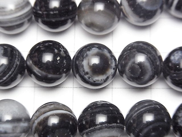 [Video] Tibetan Agate (Eye Agate) Round 12mm half or 1strand beads (aprx.15inch/37cm)