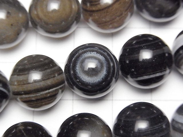 [Video]Tibetan Agate (Eye Agate) Round 14mm half or 1strand beads (aprx.15inch/36cm)