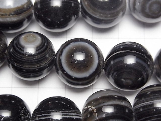 [Video] Tibetan Agate (Eye Agate) Round 18mm half or 1strand beads (aprx.15inch/37cm)