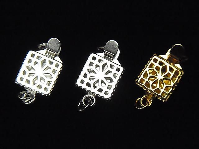 Silver925 Openwork Clasp 14x8x3mm [No coating] [Rhodium Plated] [18KGP] 1pc