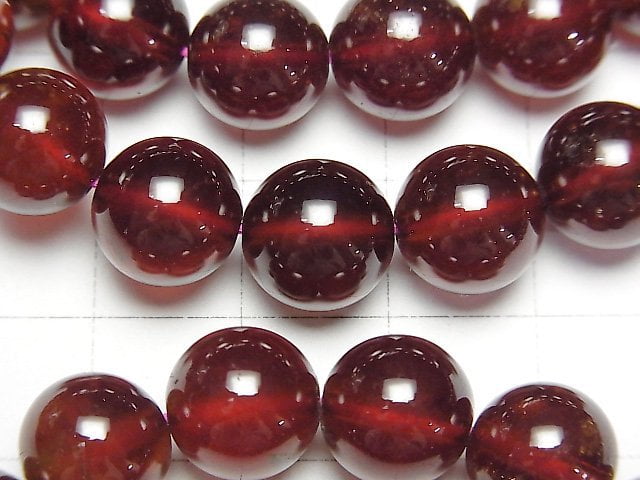 [Video] High Quality Hessonite Garnet AAA Round 10mm 1strand (Bracelet)