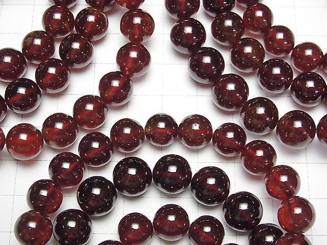 [Video] High Quality Hessonite Garnet AAA Round 10mm 1strand (Bracelet)