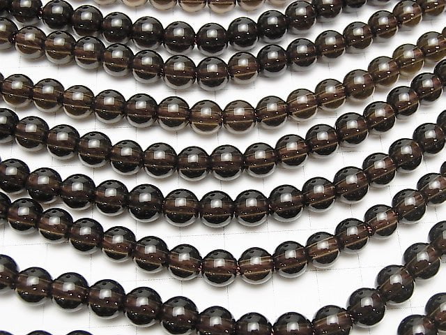 Smoky Quartz AAA Round 8mm [2mm hole] half or 1strand beads (aprx.15inch/37cm)