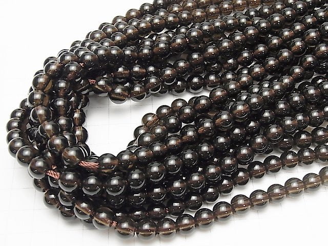 Smoky Quartz AAA Round 8mm [2mm hole] half or 1strand beads (aprx.15inch/37cm)